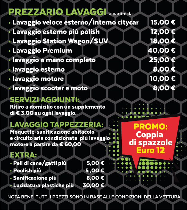 prezziario autolavaggio